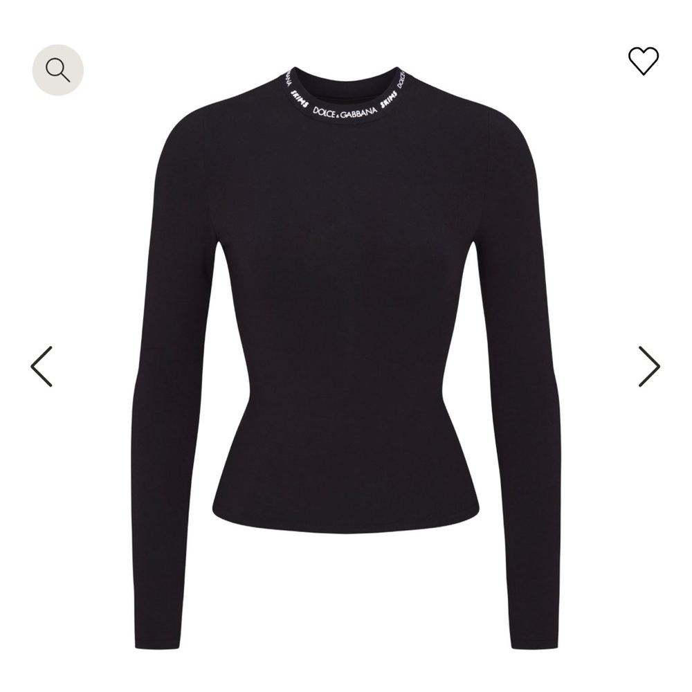 Dolce & Gabbana x Skims Cotton Jersey Long Sleeve T-shirt ONYX/ Black M